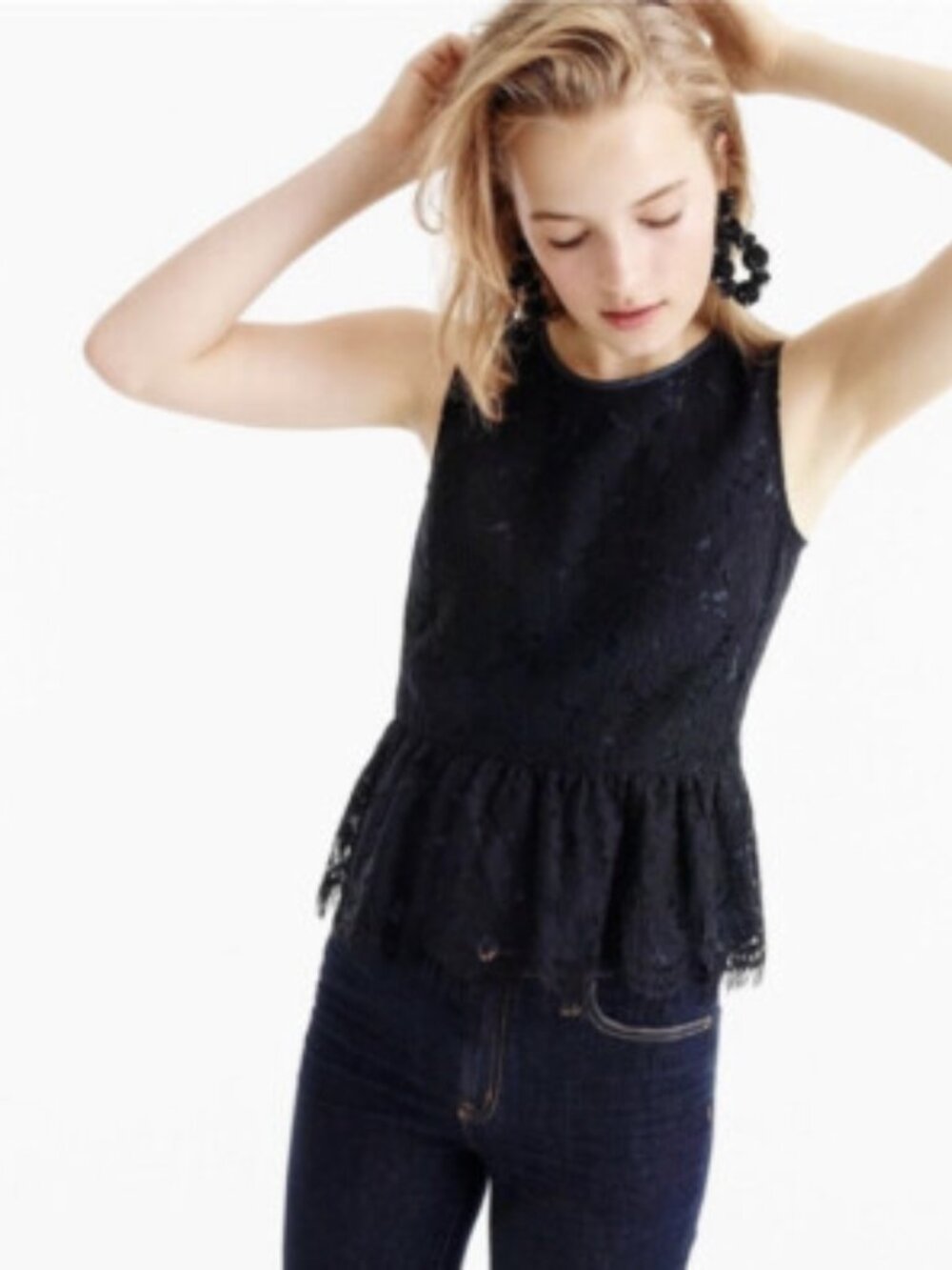 J.Crew Lace Peplum Top - Size XXXS